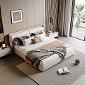 Modern Double Bed 3d model