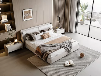 Modern Double Bed 3d model