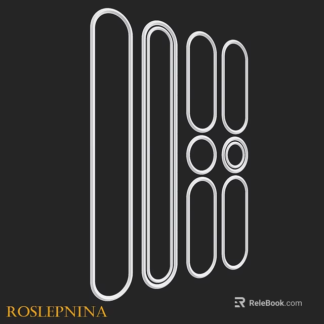 White Components With Various Shapes On Black Background Including Linear Oval And Circular 3d model 