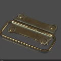 Brass Metal Buckle With Ring Fastener Screw Holes And Decorative Design