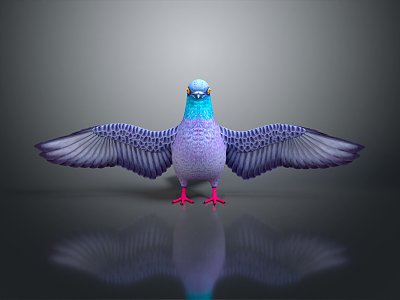 Modern pigeon flat pigeon bird 3d model