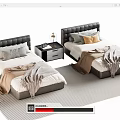 Single bedside table 3d model