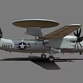 E-2 Hawkeye Fighter Jet With Tactical Airborne Early Warning AEW And Twin Turboprop