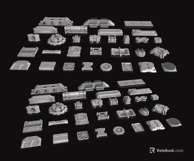 Collection Of Assorted 3D Mechanical Components And Structural Parts 3d model