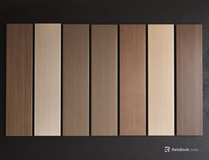 Stylish Wooden Wall Panels With Various Colors And Natural Wood Grain Texture 3d model 