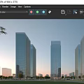Modern Glass Curtain Wall Office Buildings With Trees In Urban Commercial District