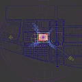 Aerial Planning For Modern Architectural Complex With Geometric Striped Facade Red Base And Open Space Design