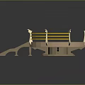 Scenic Circular Landscape Viewing Platform With Yellow Railings And Wooden Staircase