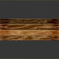 Decorative Wooden Tray With Orange And Brown Textured Surface On Black Smooth Surface Showing Reflection