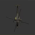 Modern Military Attack Helicopter With Rotor Blades Weapon Systems And Detailed Cockpit