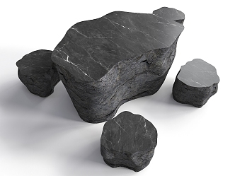 Outdoor Stone Coffee Table Stone Coffee Table Sitting Stool Combination Black Stone Coffee Table Outdoor Coffee Table Park Landscape Coffee Table Sparkies 3d model