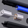 Disassembled Handheld Device Internal Components With Motor Battery And Housing Parts