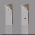 White Swing Doors With Push Signs And Direction Arrows For Building Entrance