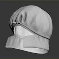 White Pleated Dome Shaped Hat With Tie Strap And Flaps For Daily Household Use