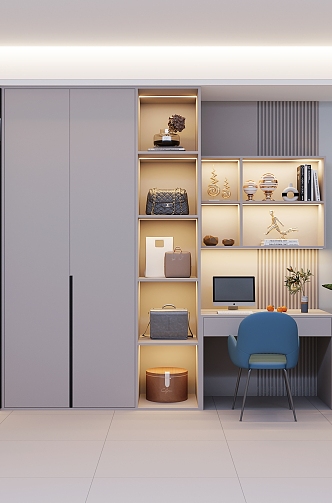 Wardrobe desk combination 3d model