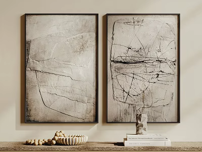 Quiet Wind Hanging Painting Abstract Painting Dry Branch Decorative Ornaments 3d model