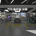 Well Equipped Auto Maintenance Store Interior With Service Cars And Professional Tools
