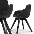 Modern Black Single Sofa With Comfortable Armrest And Sturdy Wooden Legs Design