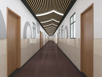 Modern Aisle Office Aisle 3d model