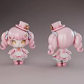 Cute Game And Movie Character With Pink Hair Twin Ponytails And Maid Outfit Hat