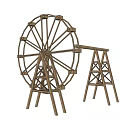 Wooden Agricultural Windmill Equipment With Support Frame Structure For Farms