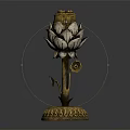 Elegant Classic Metal Decorative Furniture Accessory Featuring Lotus Shaped Design And Carved Base