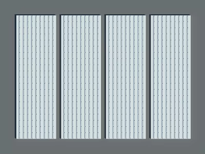 Light Colored Vertical Striped Wall Panels Four Piece Decorative Set 3d model
