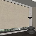 Modern Curtain Floor Roman Curtain Solid Color 3d model