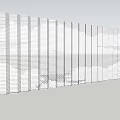 Modern Perforated Feature Wall Design With Vertical Stripes White Contemporary Structure And Hollow Patterns 3d model
