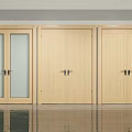 Modern Interior Double Doors Design With Wooden Frames Glass Inserts And Mirror Panels