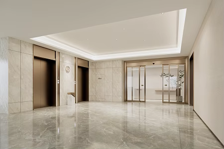 Modern Elevator Hall Hotel Elevator Hall 3d model