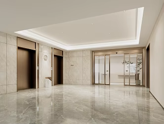 Modern Elevator Hall Hotel Elevator Hall 3d model