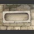 Rectangular Stone Trough With Natural Texture On Stone Slab Base 3d model