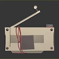 Beige Compact Kitchen Appliance With Flip Lid Red Cord And Control Knobs