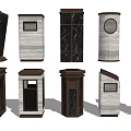 Modern trash can elevator bin combination 3d model