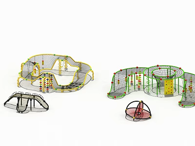 Outdoor Playground Equipment Colorful Climbing Net Structures For Kids Play Areas 3d model