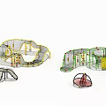 Outdoor Playground Equipment Colorful Climbing Net Structures For Kids Play Areas
