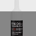 Red Berry Cranberry Soft Drink in Transparent Glass Bottle with Black Label