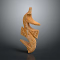 Handcrafted Ceramic Seahorse Sculpture With Textured Design Earthy Tone For Decorative