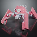 Futuristic Pink Mechanical Creature With Multi Legged Robotic Structure Design 3d model