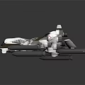 Futuristic Sci Fi Spaceship With White Black Mechanical Design And Thrusters