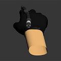 Sleek Black Mechanical Prosthetic Hand With Golden Forearm And Advanced Technological Design