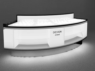 Curved Illuminated Display Showcase Featuring Glass Display and Inner DESIGN Shelves 3d model