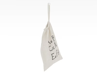 Hanging Canvas Bag With Handwritten APCoffee Text And Simple Hanging Loop Design 3d model