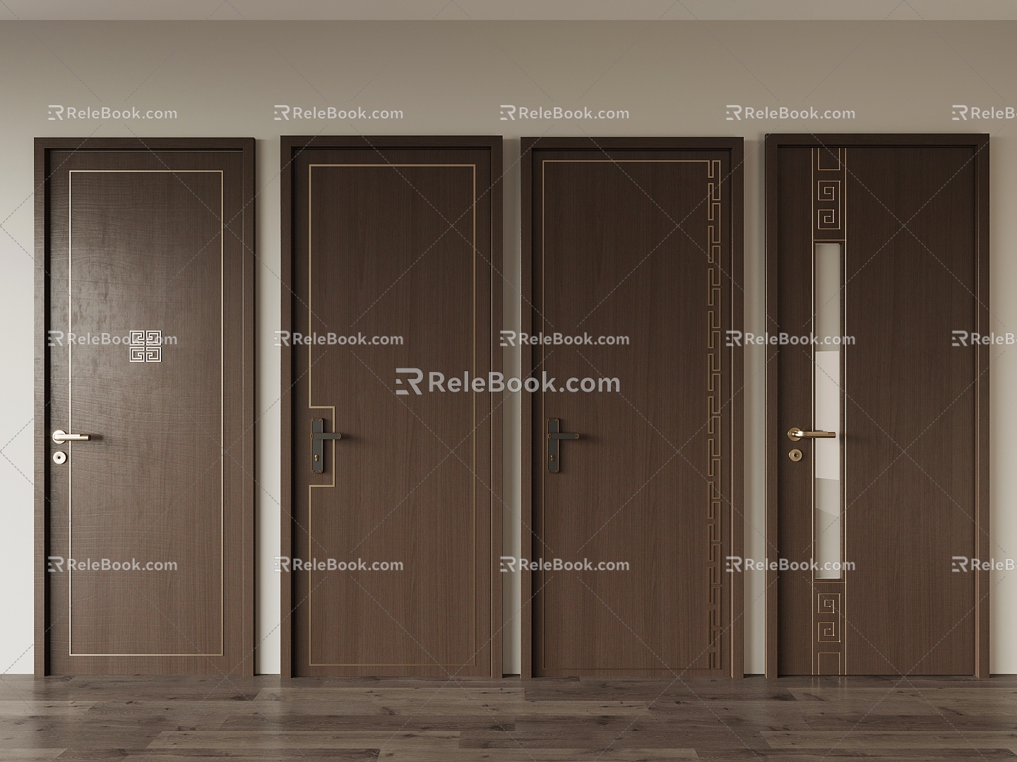 Medium door top door interior door single door 3d model