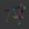Military Machine Gun With Tripod Stand Detachable Magazine Scope And Ammunition Box