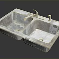 Stainless Steel Double Bowl Kitchen Sink With Faucet And Drain