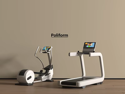 Poliform Sports Equipment Elliptical Trainer And Treadmill With Display Screens 3d model
