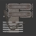 Industrial Mechanical Equipment With Metal Structure And Connected Cables