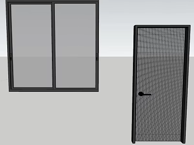Double Glass Door And Single Mesh Door Home Entrance Design Structure 3d model